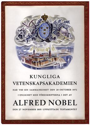 Christian B. Anfinsen's Nobel Prize diploma (page 1)